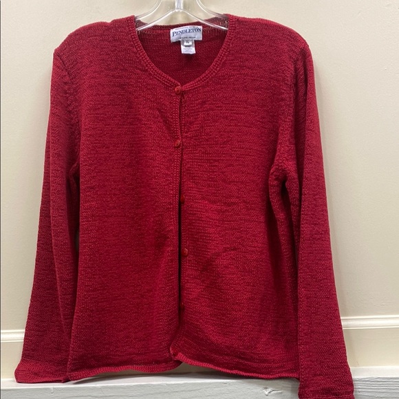 Pendleton women’s XL Red Cardigan Sweater Classic Knit - Picture 1 of 3